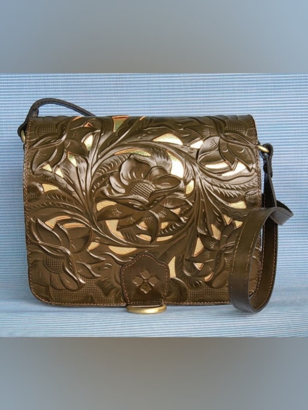 Patricia Nash NWOT "Llina" Women's Hand-Tooled Floral Leather Crossbody Bag